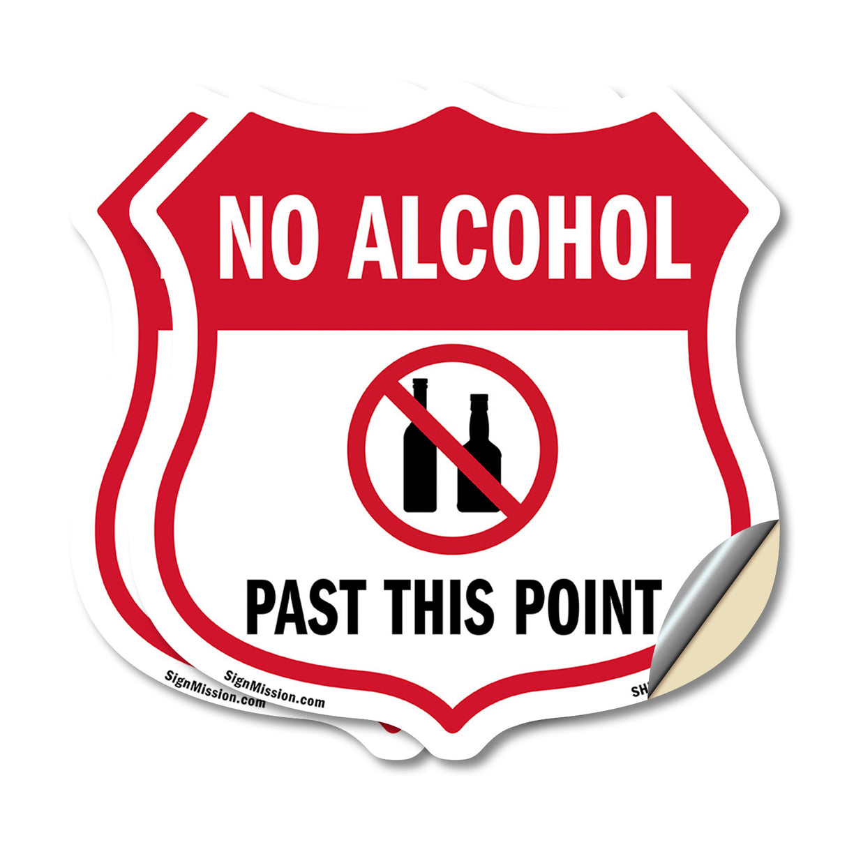 No Alcohol Shield Sign No Alcohol Past This Point