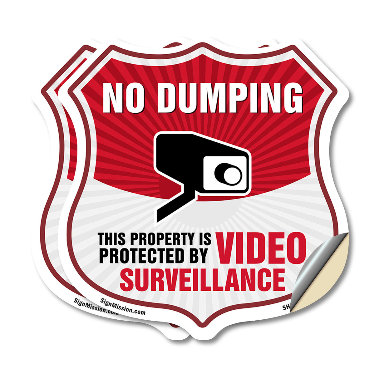 No Dumping Shield Sign This Property Is Protected By Video Surveillance