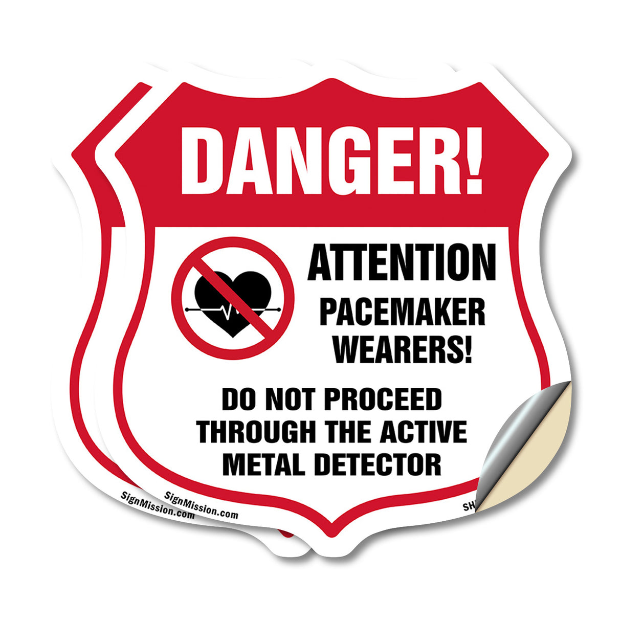 Pacemaker Wearers Danger! Attention Pacemaker Wearers. Do Not Proceed Through The Active Metal Detector