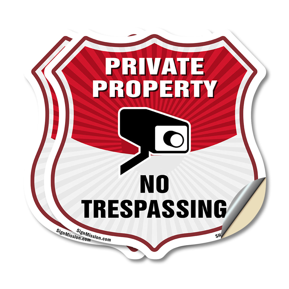 Private Property Shield Sign No Trespassing