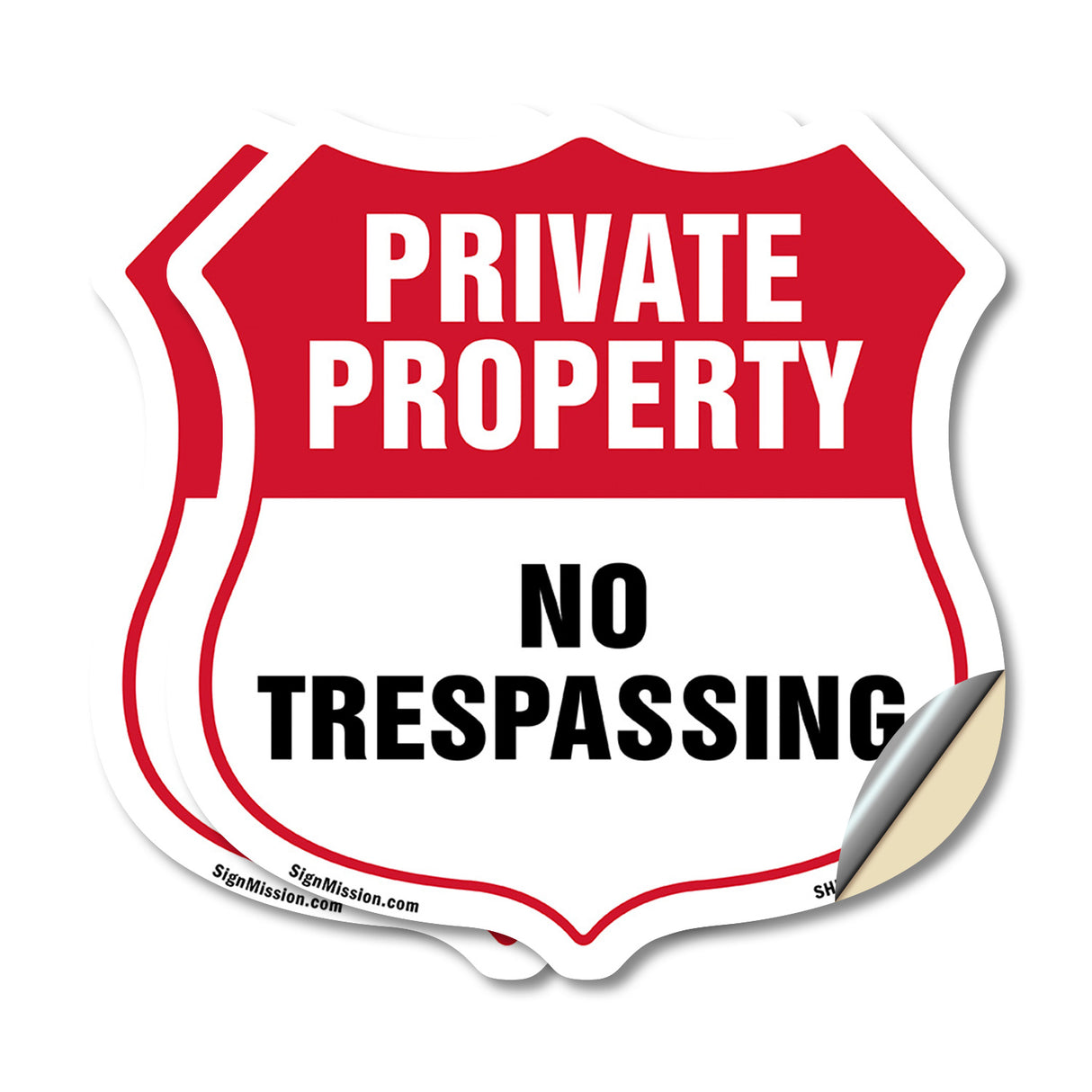 Private Property Shield Sign No Trespassing