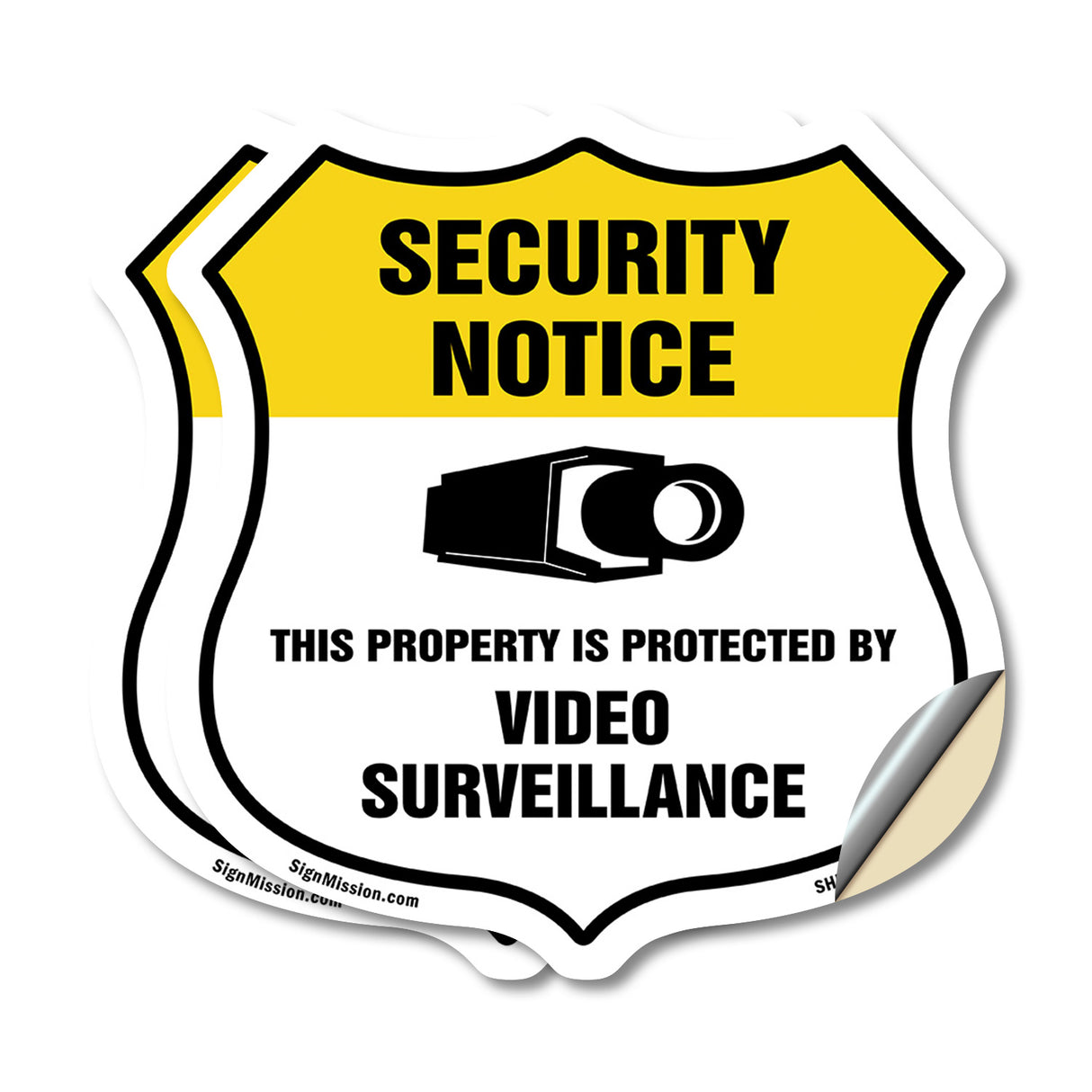 Security Notice Shield Sign This Property Is Protected By Video Surveillance