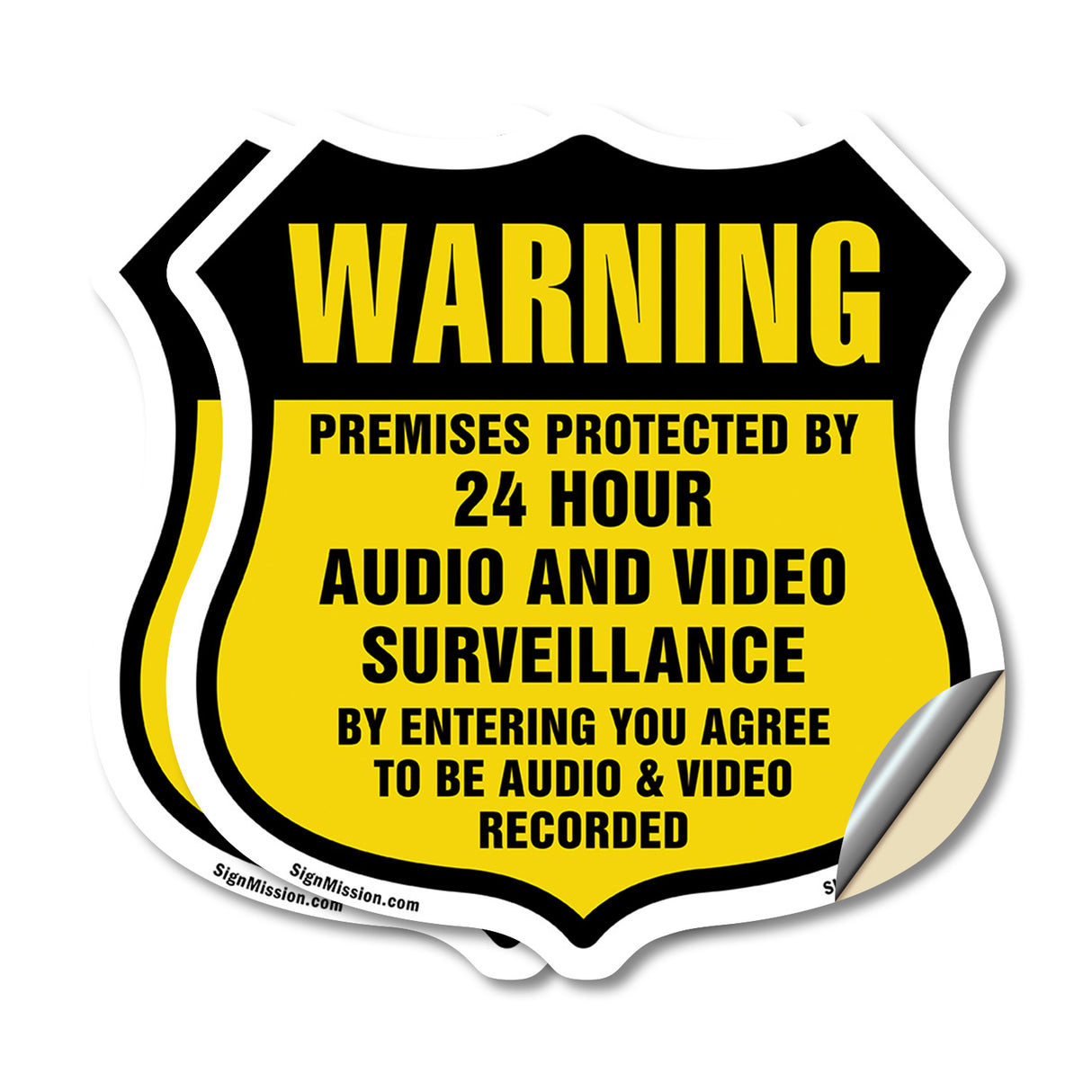 Warning Premises Protected By 24 Hour Audio And Video Surveillance By Entering You Agree To Be Audio & Video Recorded