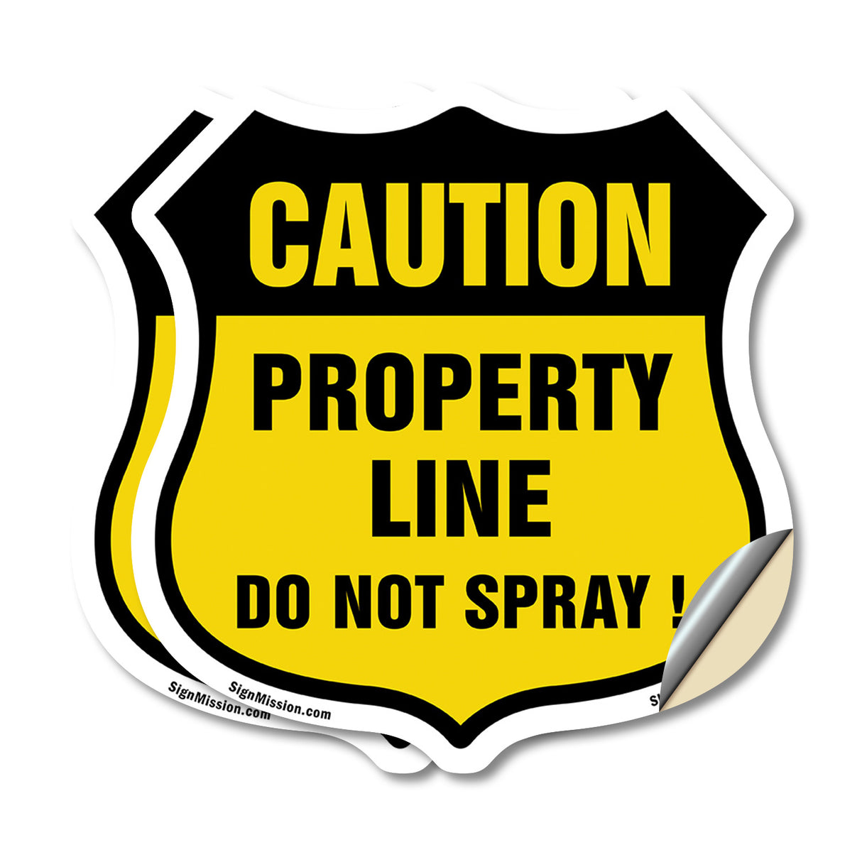 No Spray Shield Sign Caution Property Line Do Not Spray