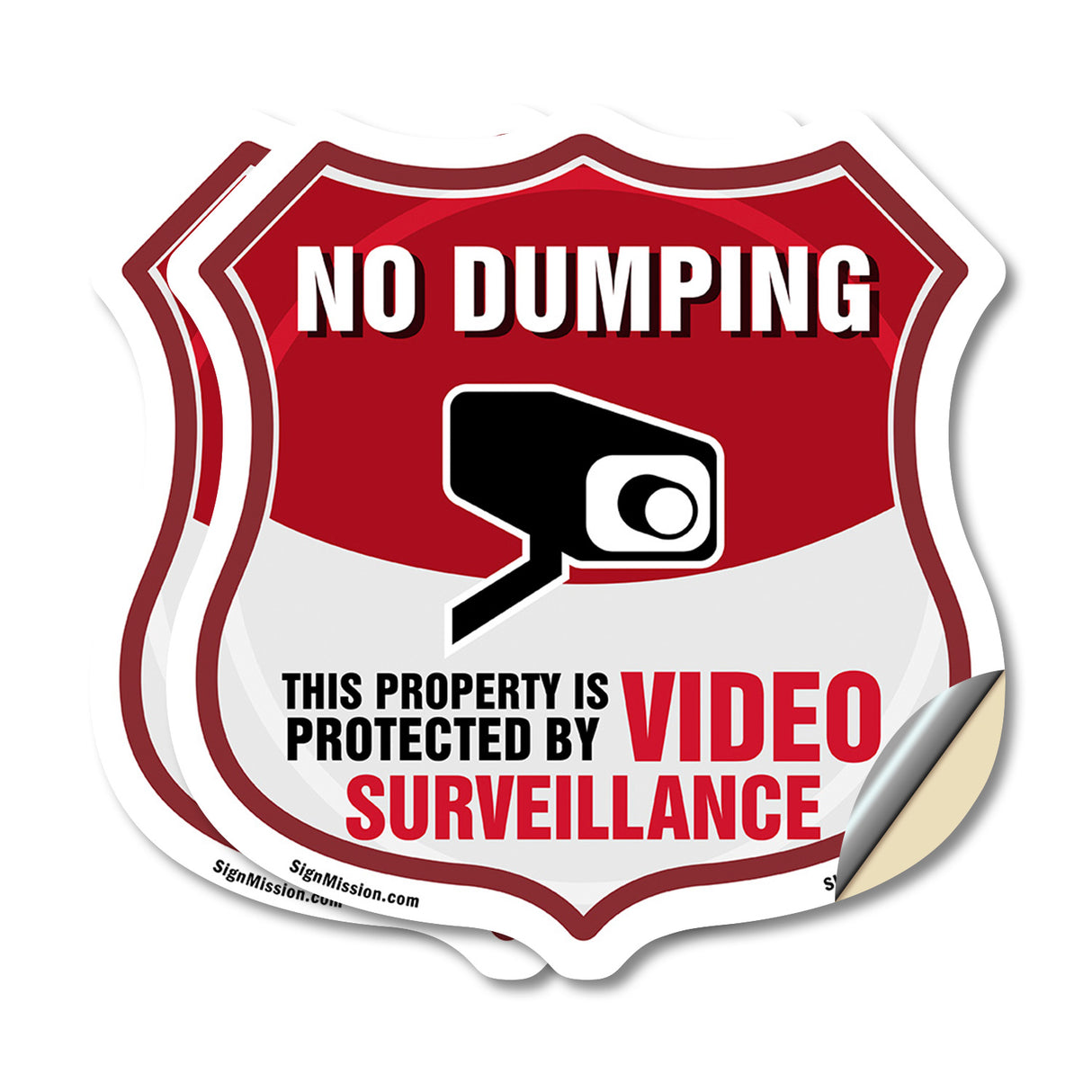 No Dumping Shield Sign This Property Is Protected By Video Surveillance
