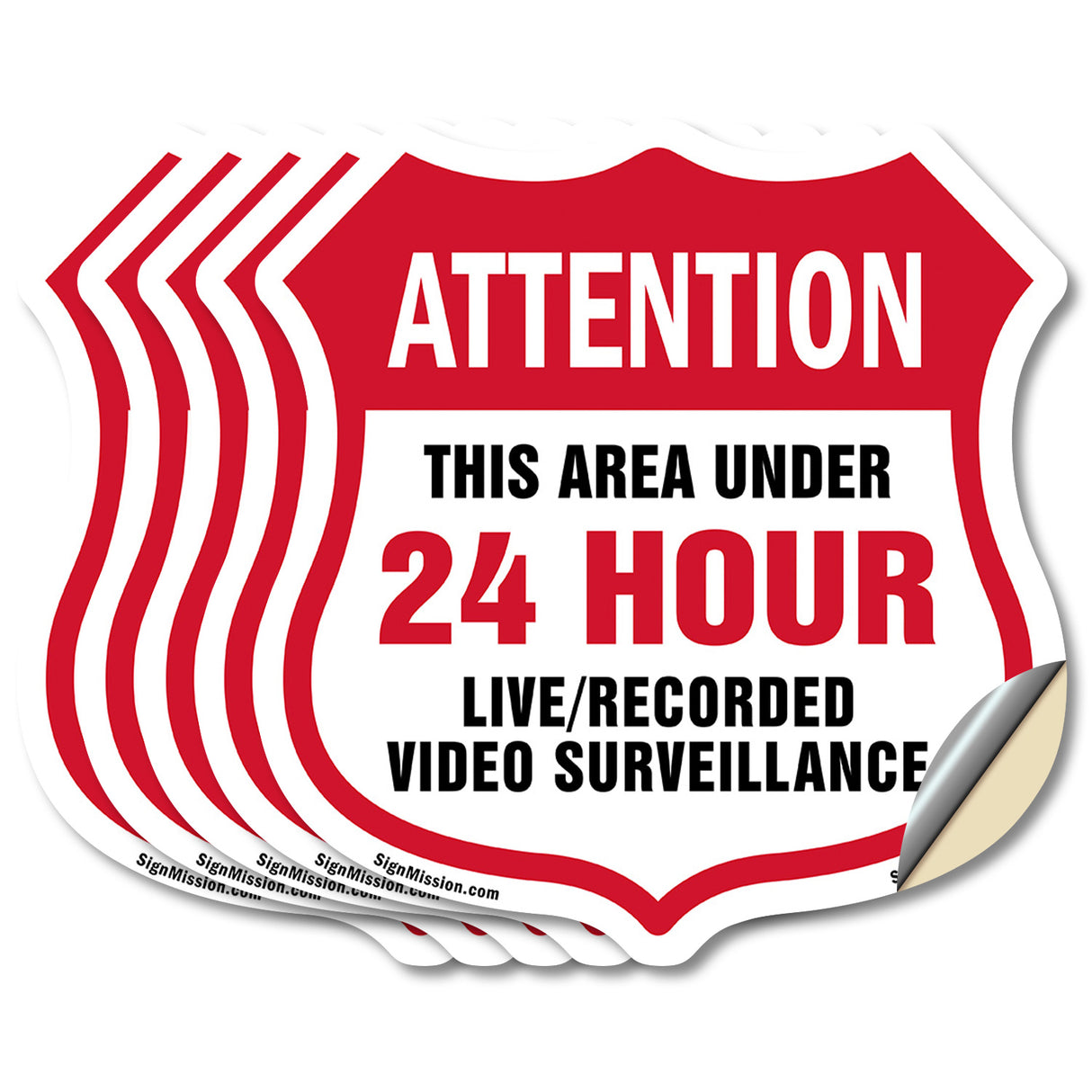 Attention This Area Under 24 Hour Live Recorded Video Surveillance