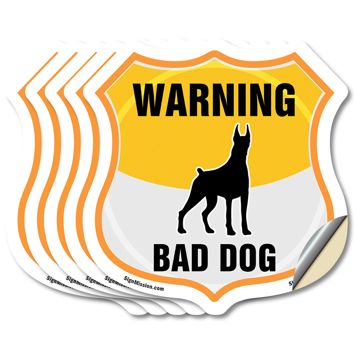 Beware Of Dog Shield Sign Warning Bad Dog