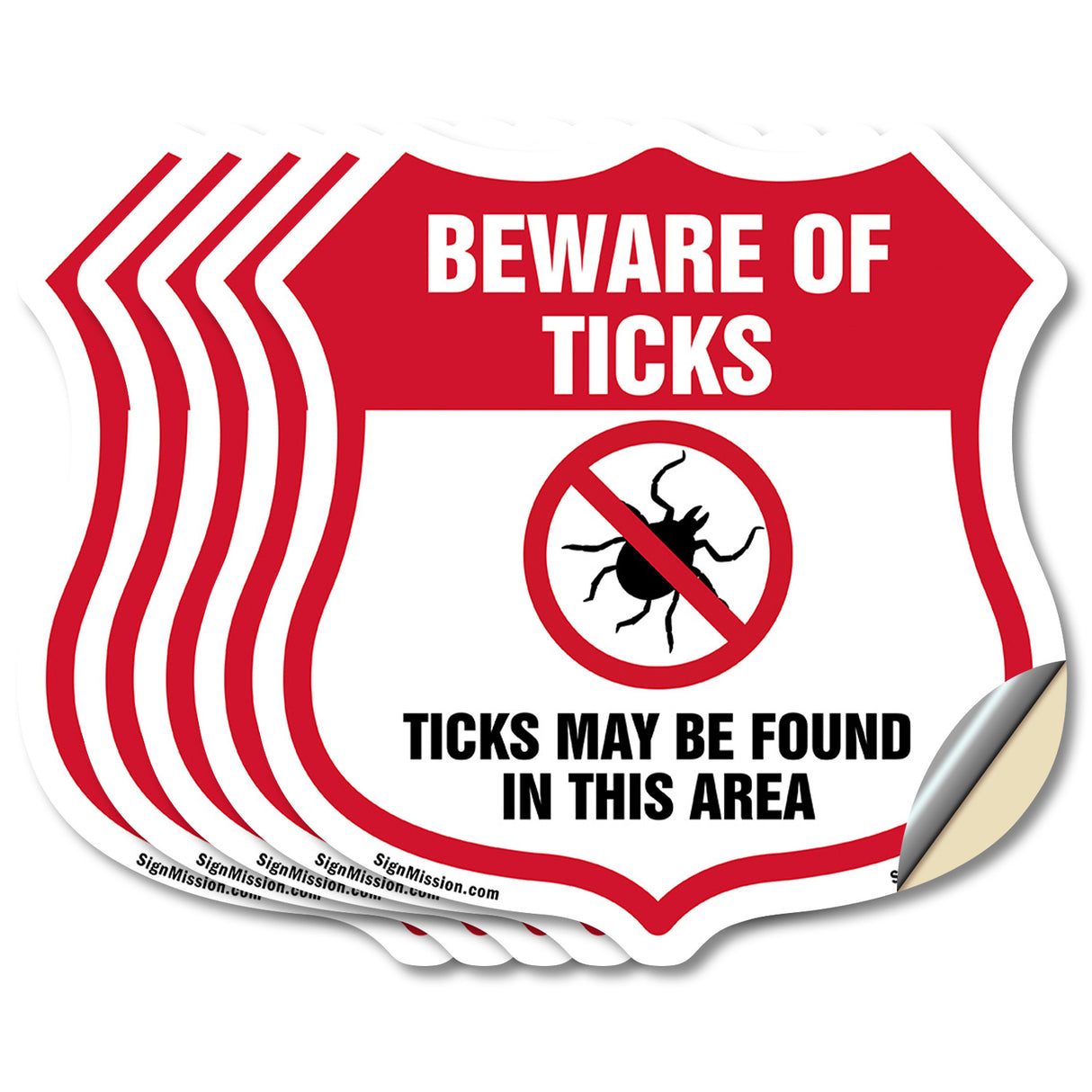 Beware Of Ticks Shield Sign Ticks May Be Found In This Area