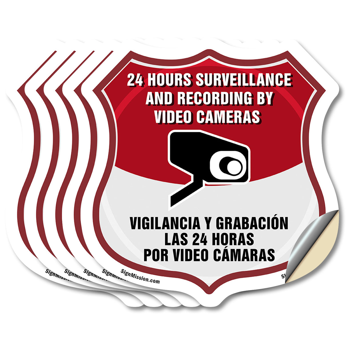 Bilingual 24 Hour Surveillance 24 Hour Surveillance And Recording By Video Cameras Vigilancia Y Grabacion (English / Spanish)
