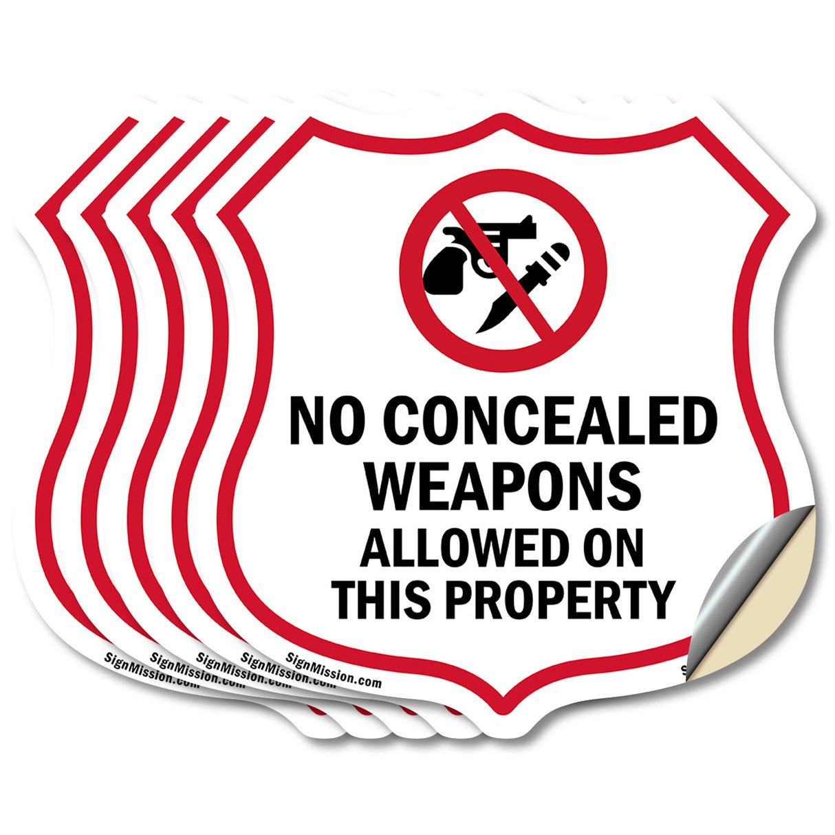 Concealed Carry Shield Sign No Concealed Weapons Allowed On This Property