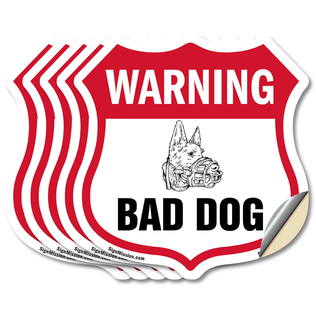Dog Warning Shield Sign Bad Dog