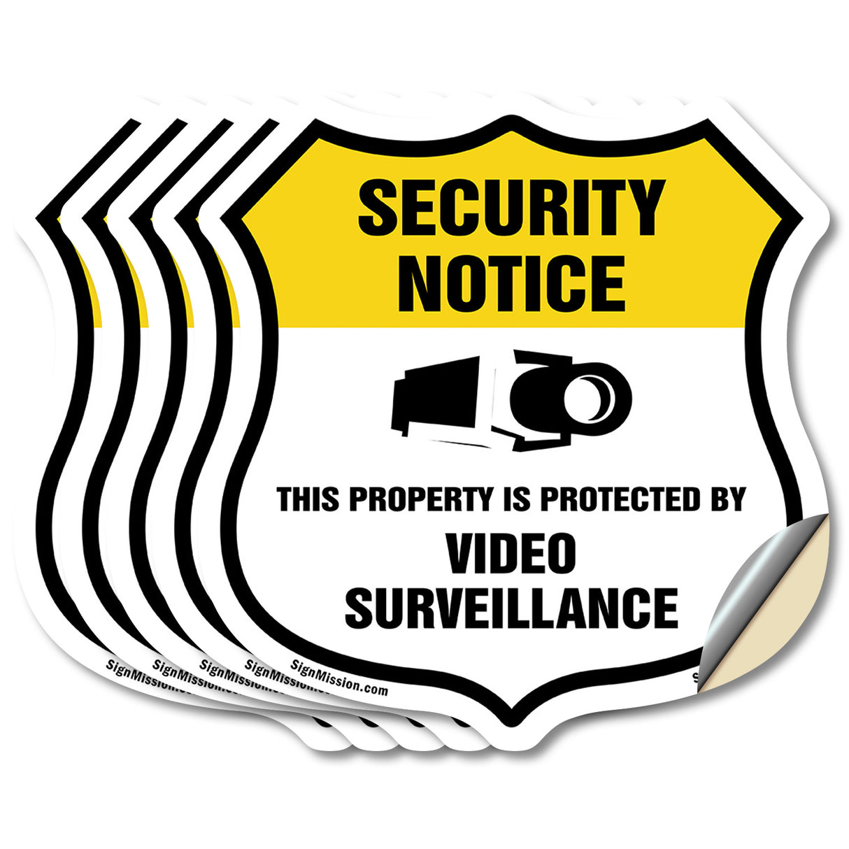 Security Notice Shield Sign This Property Is Protected By Video Surveillance
