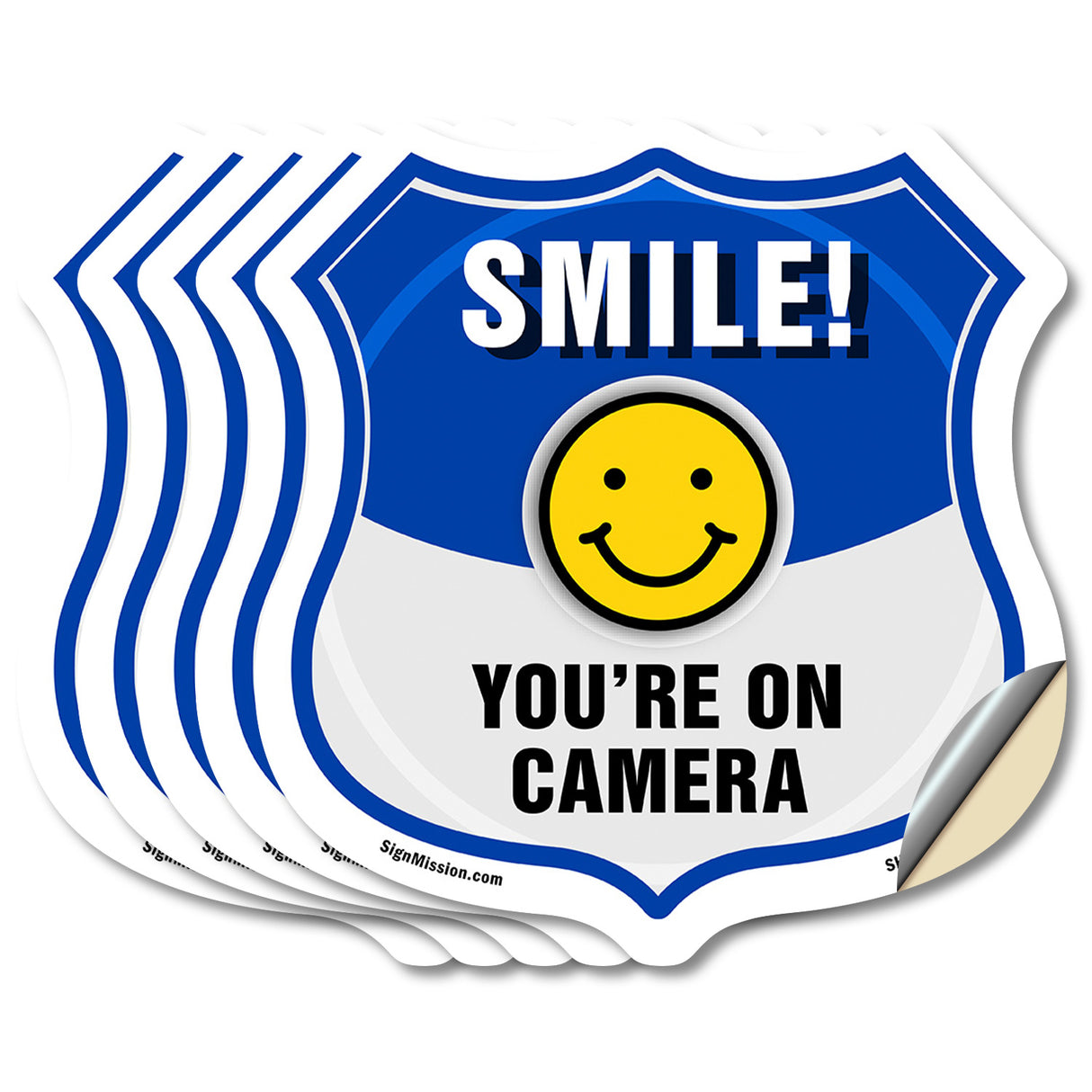 Smile You're On Camera Shield Sign Smile You're On Camera