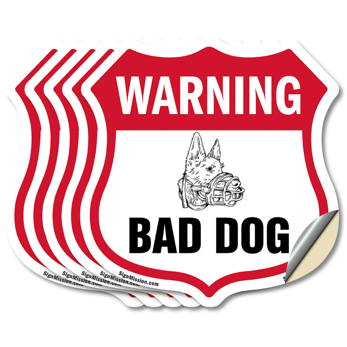 Dog Warning Shield Sign Bad Dog