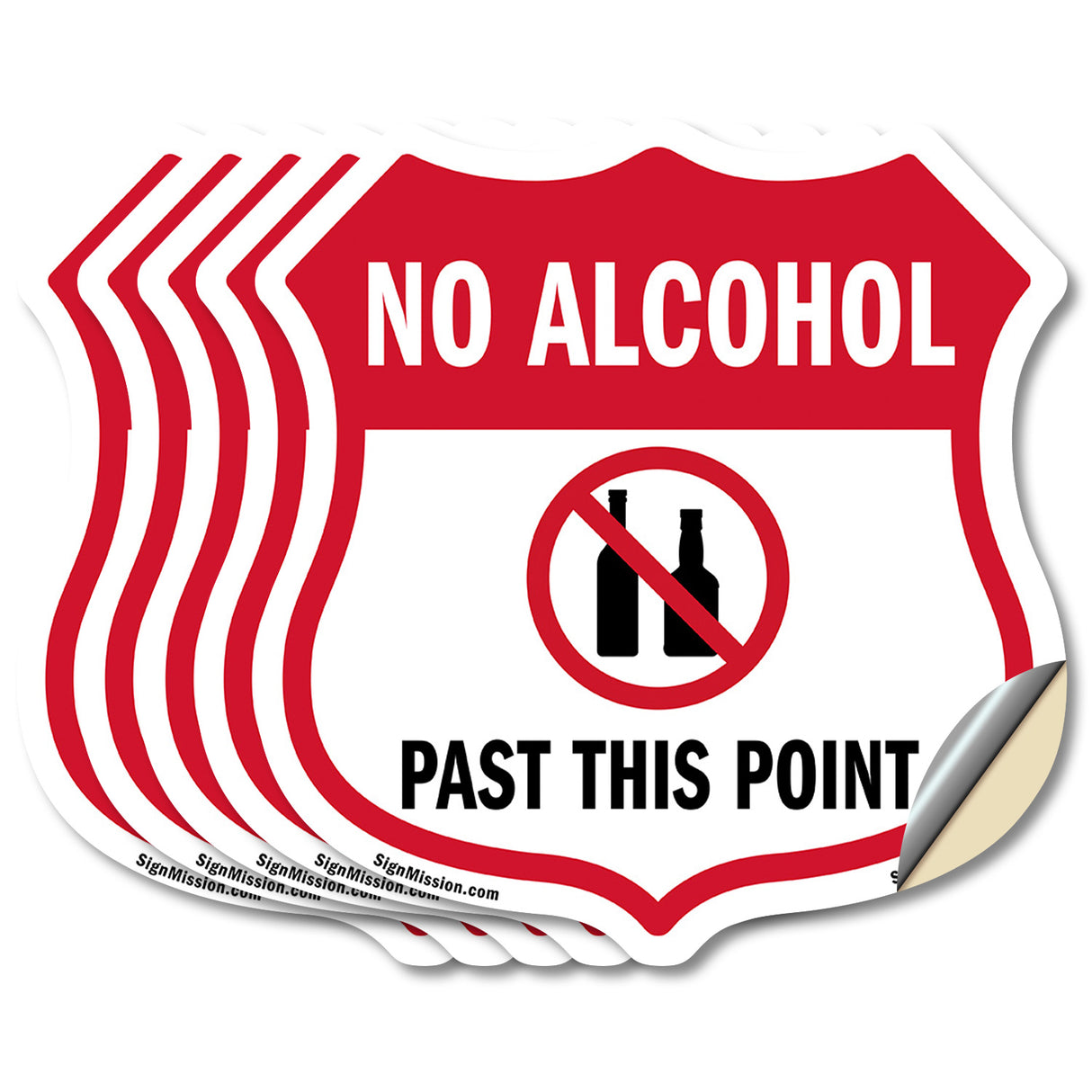 No Alcohol Shield Sign No Alcohol Past This Point