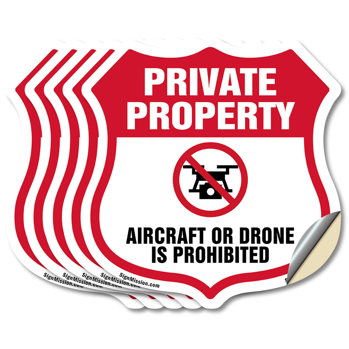 No Drone Shield Sign Aircraft Or Drone Is Prohibited