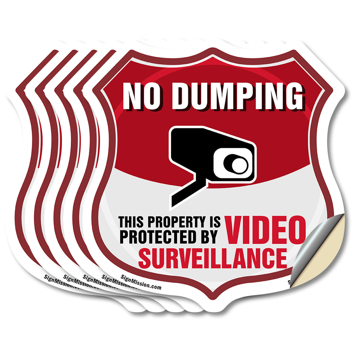 No Dumping Shield Sign This Property Is Protected By Video Surveillance