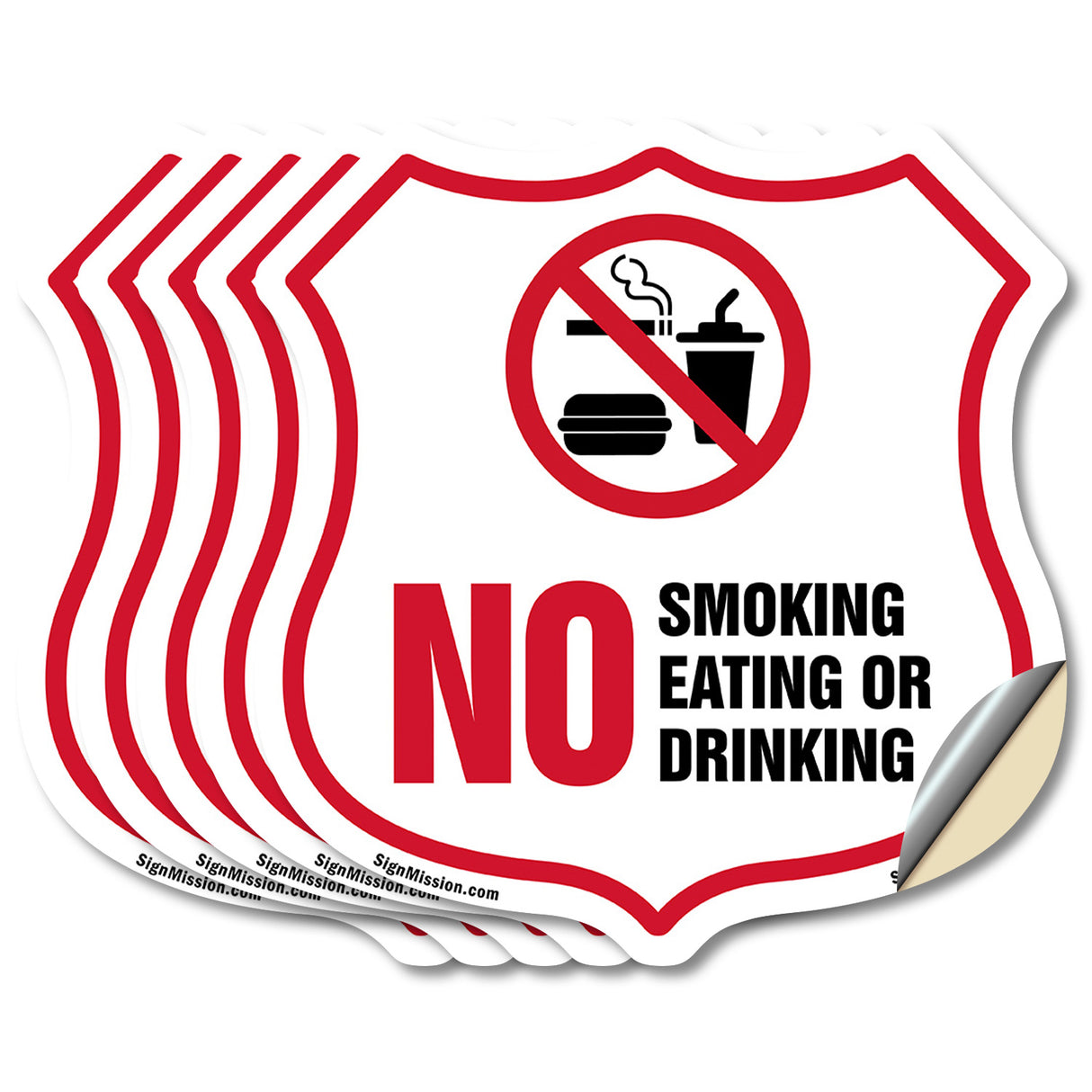 No Smoking Shield Sign No Smoking Eating Or Drinking