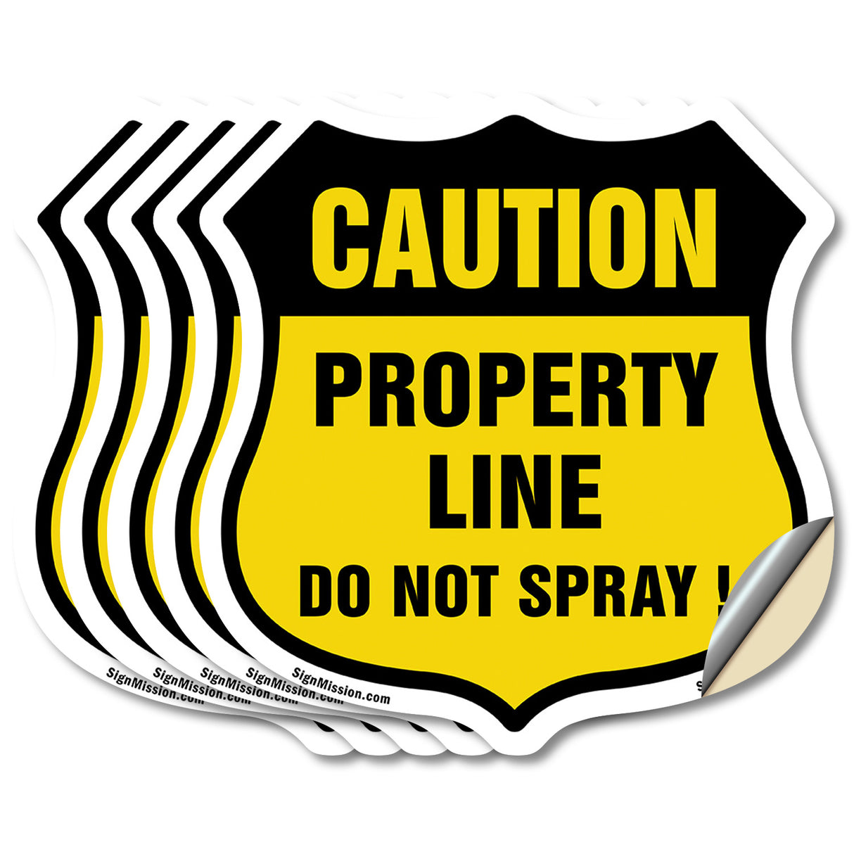 No Spray Shield Sign Caution Property Line Do Not Spray