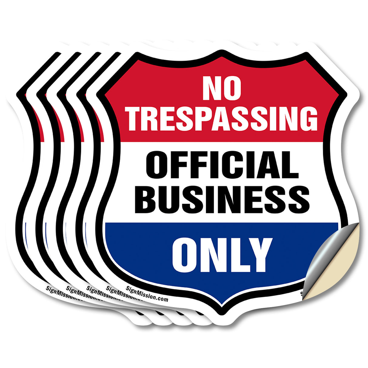 No Trespassing Shield Sign Official Business Only