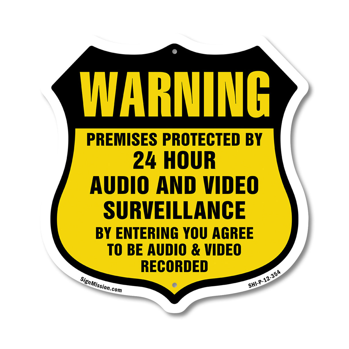 Warning Premises Protected By 24 Hour Audio And Video Surveillance By Entering You Agree To Be Audio & Video Recorded