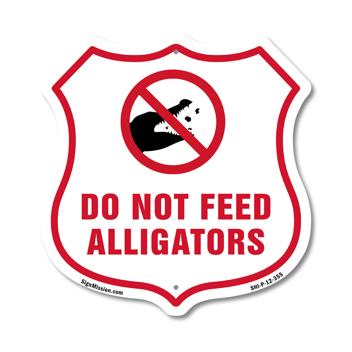 Alligator Warning Shield Sign Do Not Feed Alligators