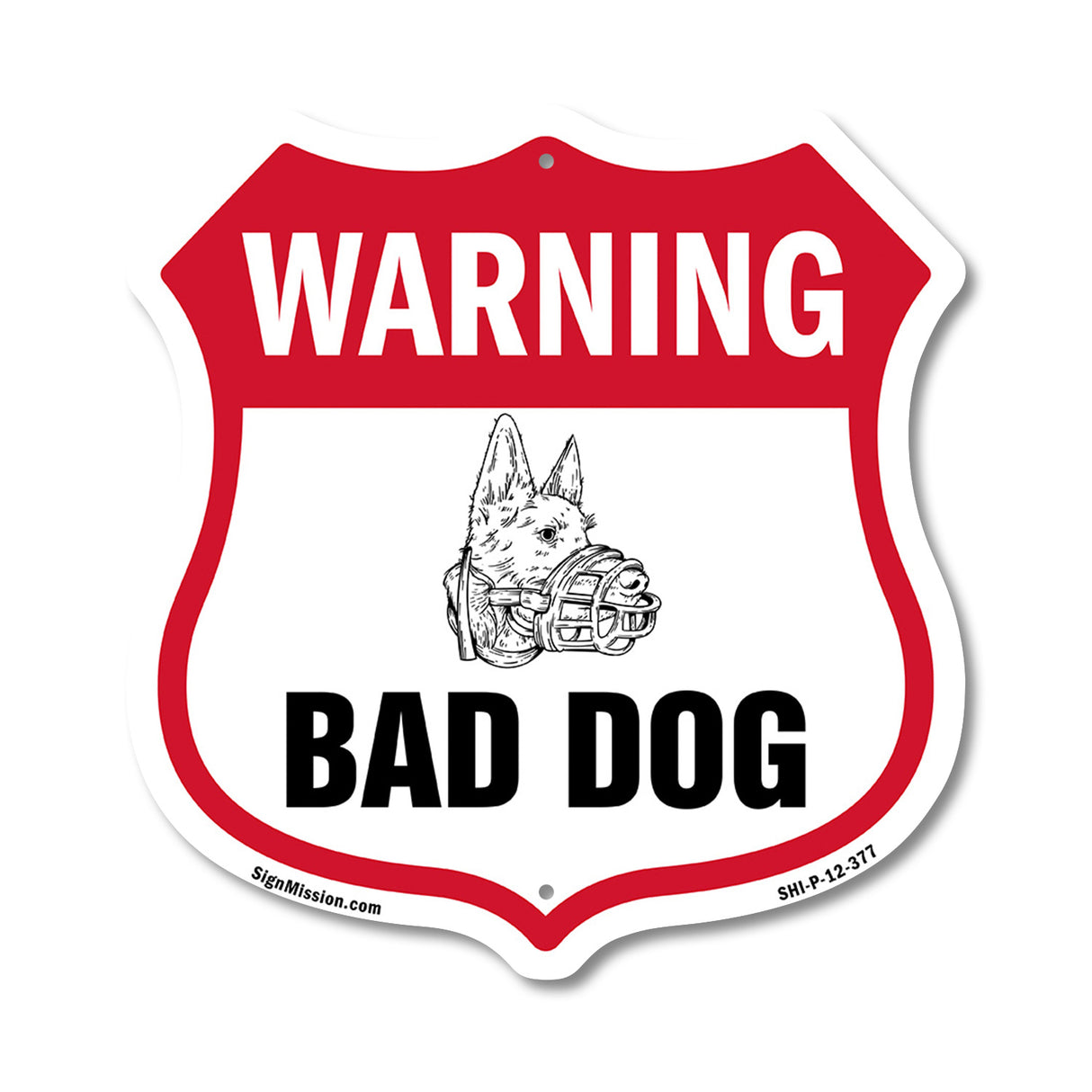 Dog Warning Shield Sign Bad Dog