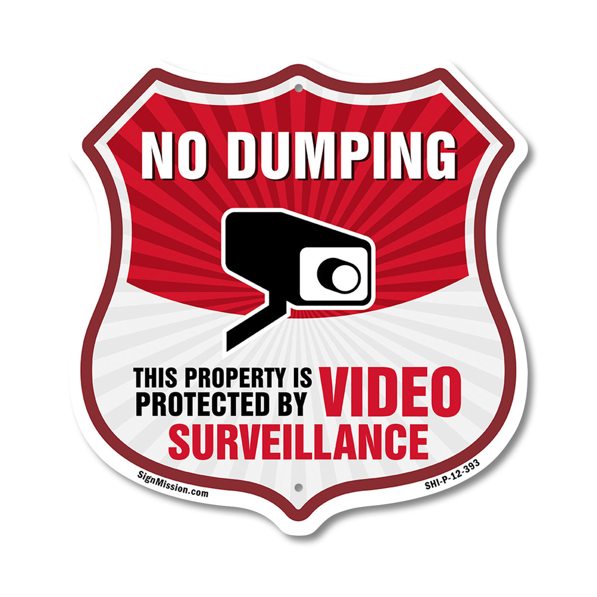 No Dumping Shield Sign This Property Is Protected By Video Surveillance