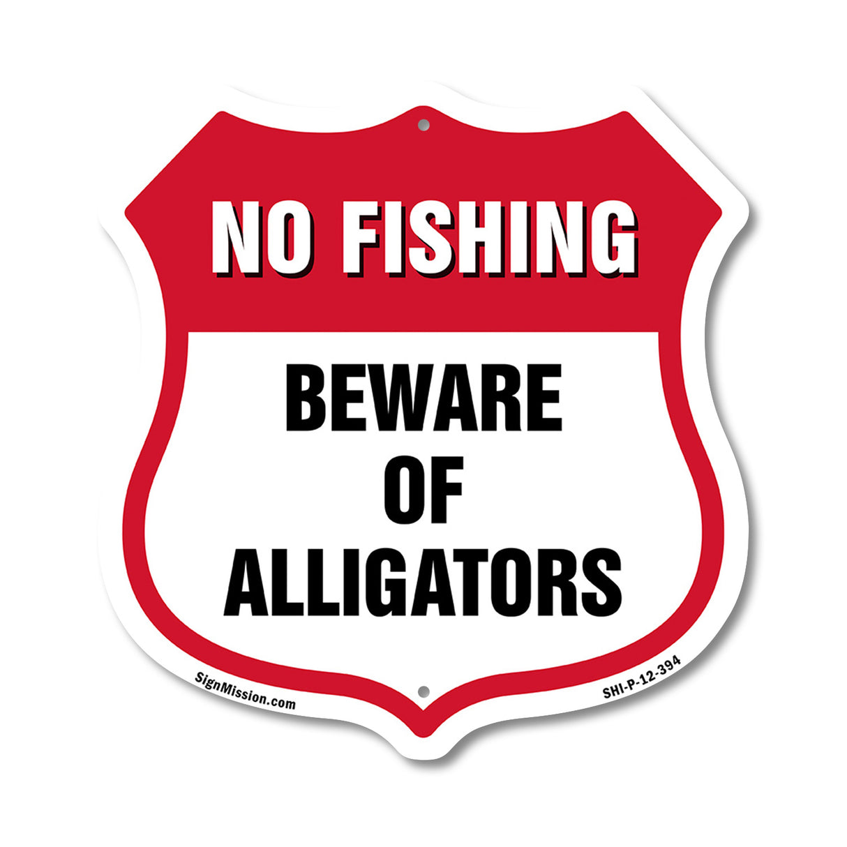 No Fishing Shield Sign Beware Of Alligators