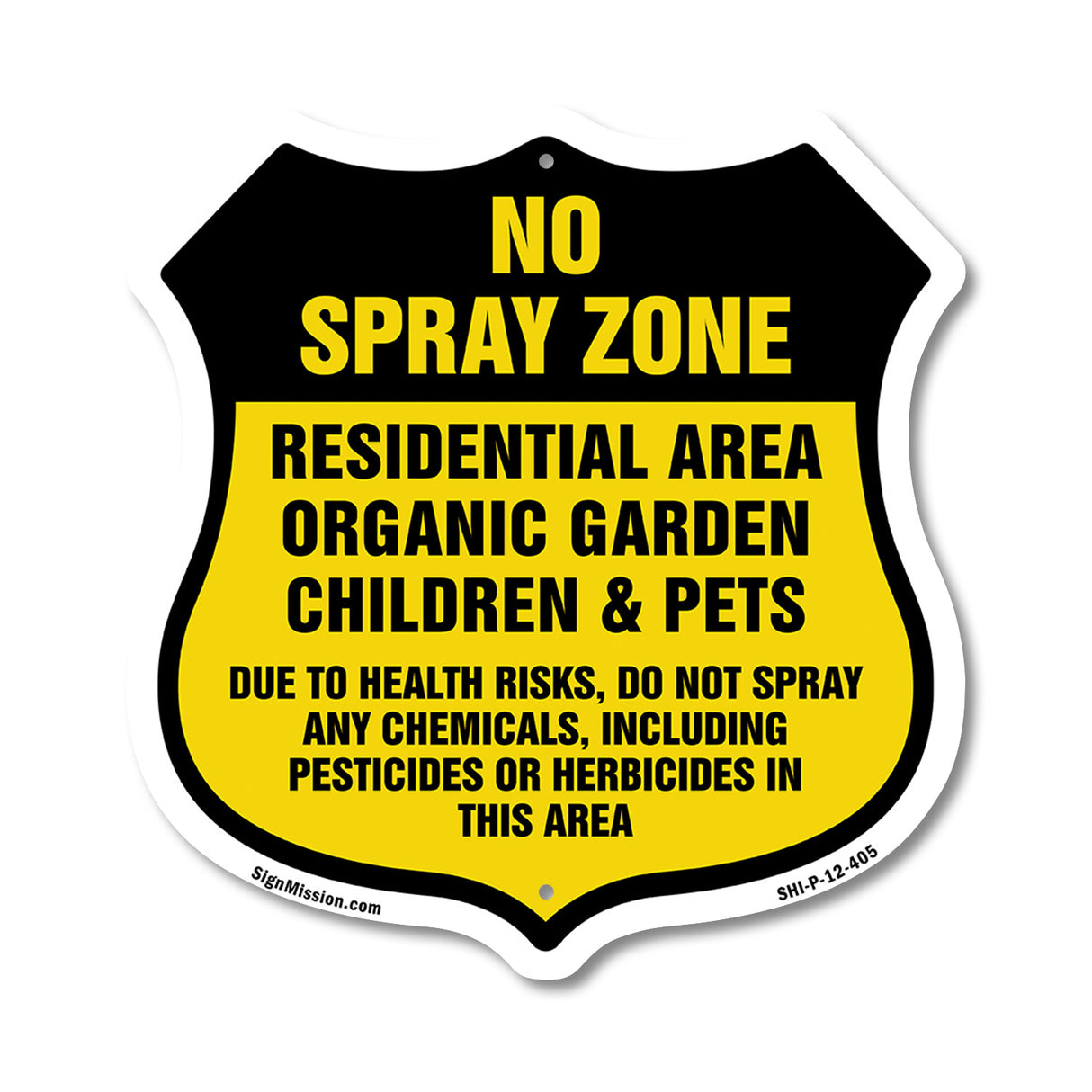 No Spray Shield Sign No Spray Zone Residential Area Organic Garden Children And Pets
