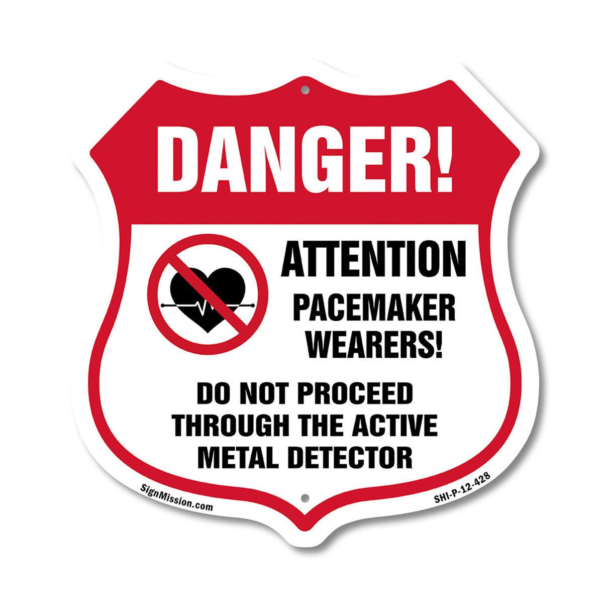 Pacemaker Wearers Danger! Attention Pacemaker Wearers. Do Not Proceed Through The Active Metal Detector