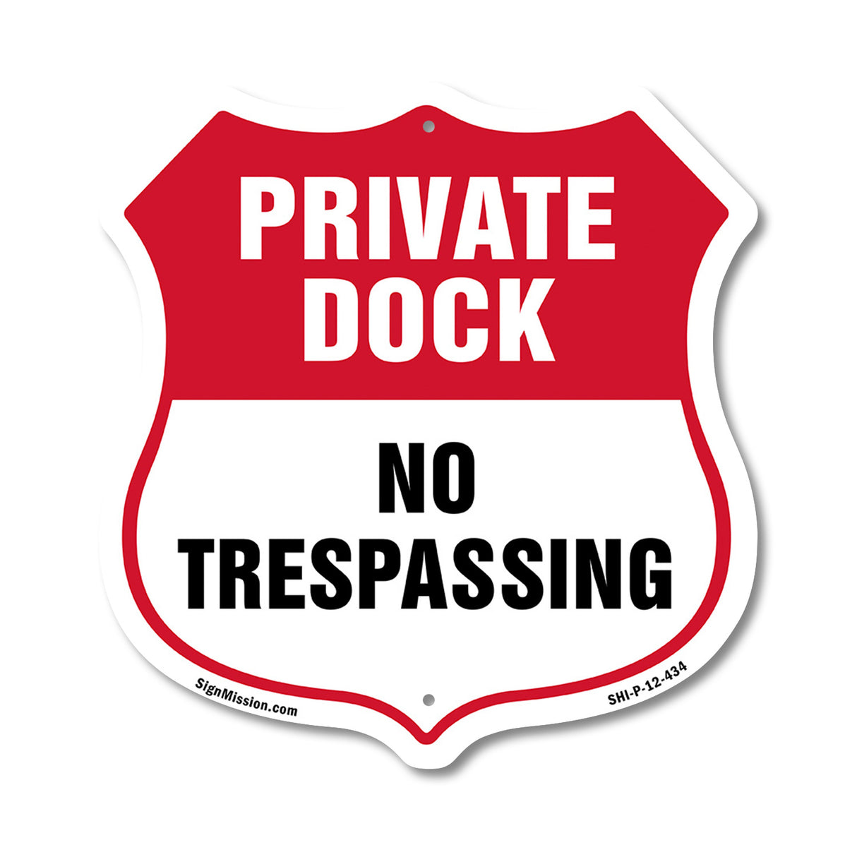Private Dock Shield Sign No Trespassing