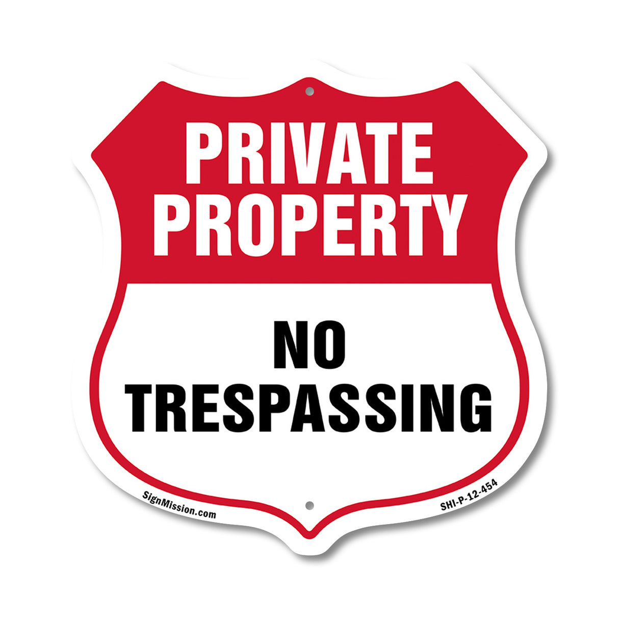Private Property Shield Sign No Trespassing