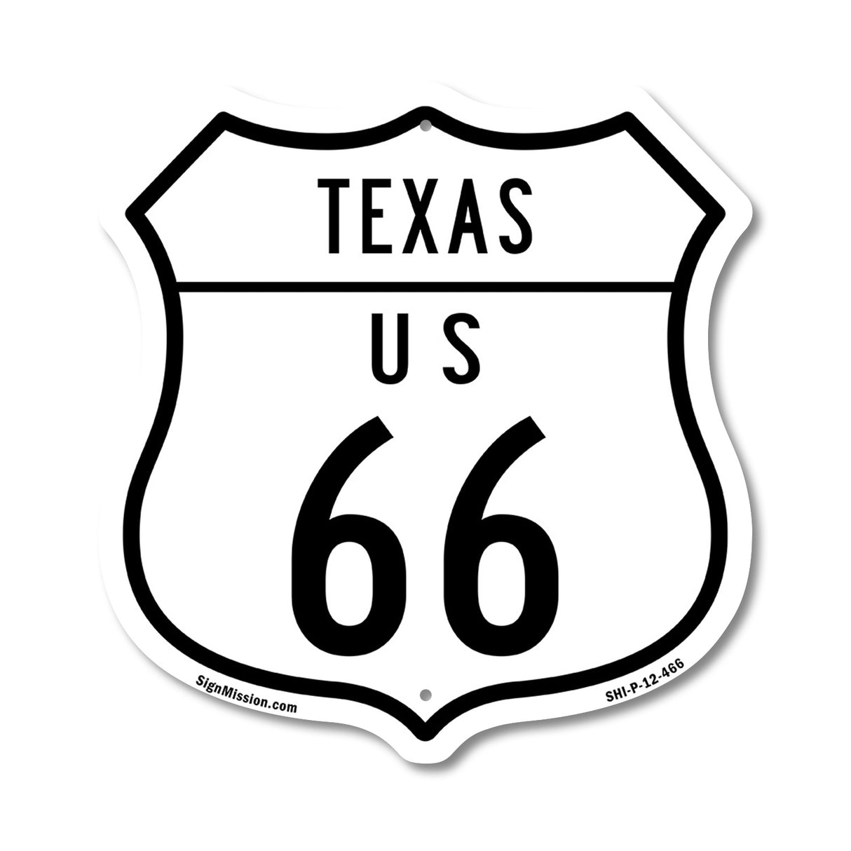 Texas Route Marker Shield Sign Us 66