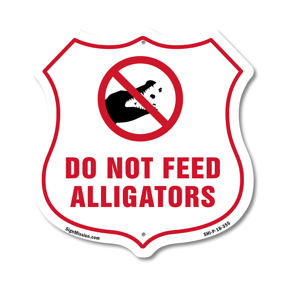 Alligator Warning Shield Sign Do Not Feed Alligators