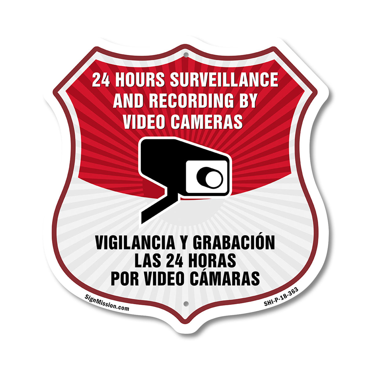 Bilingual 24 Hour Surveillance 24 Hour Surveillance And Recording By Video Cameras Vigilancia Y Grabacion (English / Spanish)