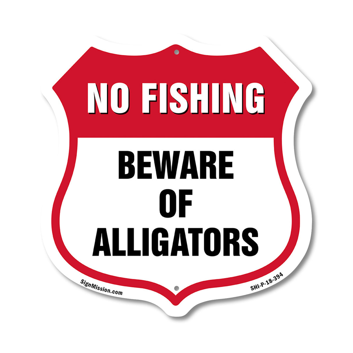 No Fishing Shield Sign Beware Of Alligators