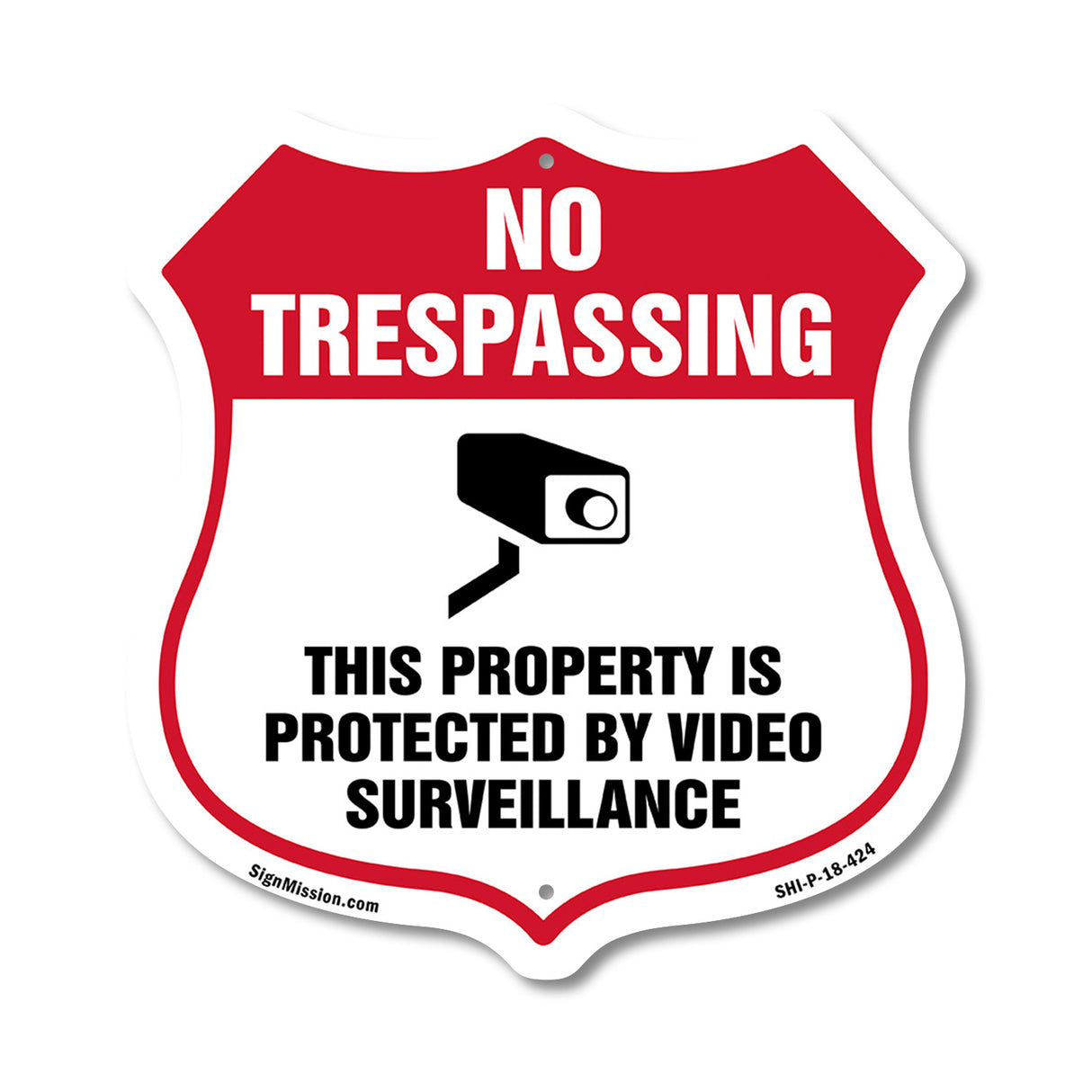 No Trespassing Shield Sign This Property Is Protected By Video Surveillance