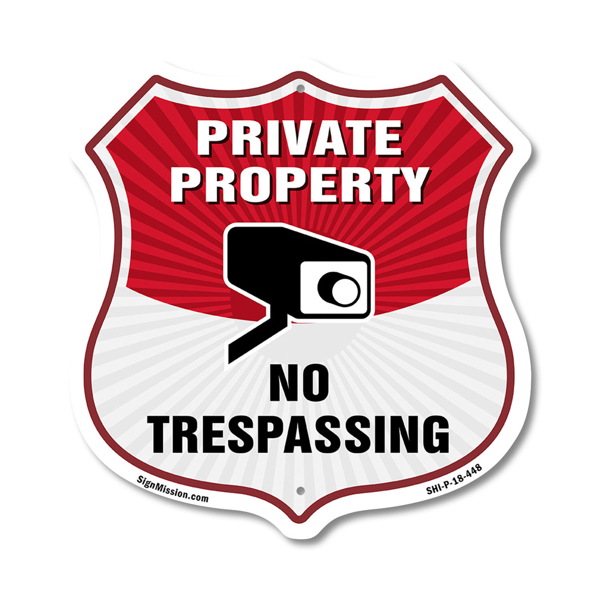 Private Property Shield Sign No Trespassing