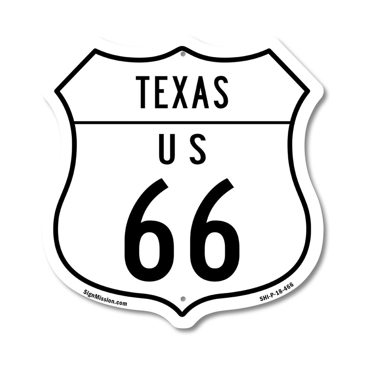 Texas Route Marker Shield Sign Us 66