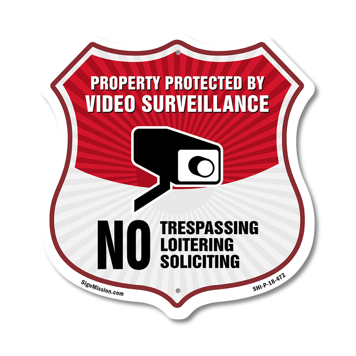 Video Surveillance Property Protected By Video Surveillance. No Trespassing Loitering Soliciting