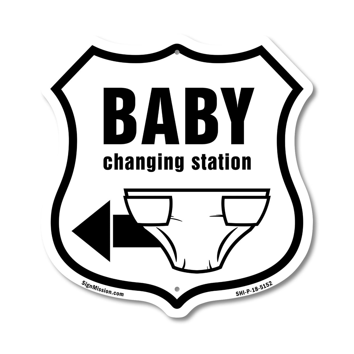 Baby Changing Station Left Arrow