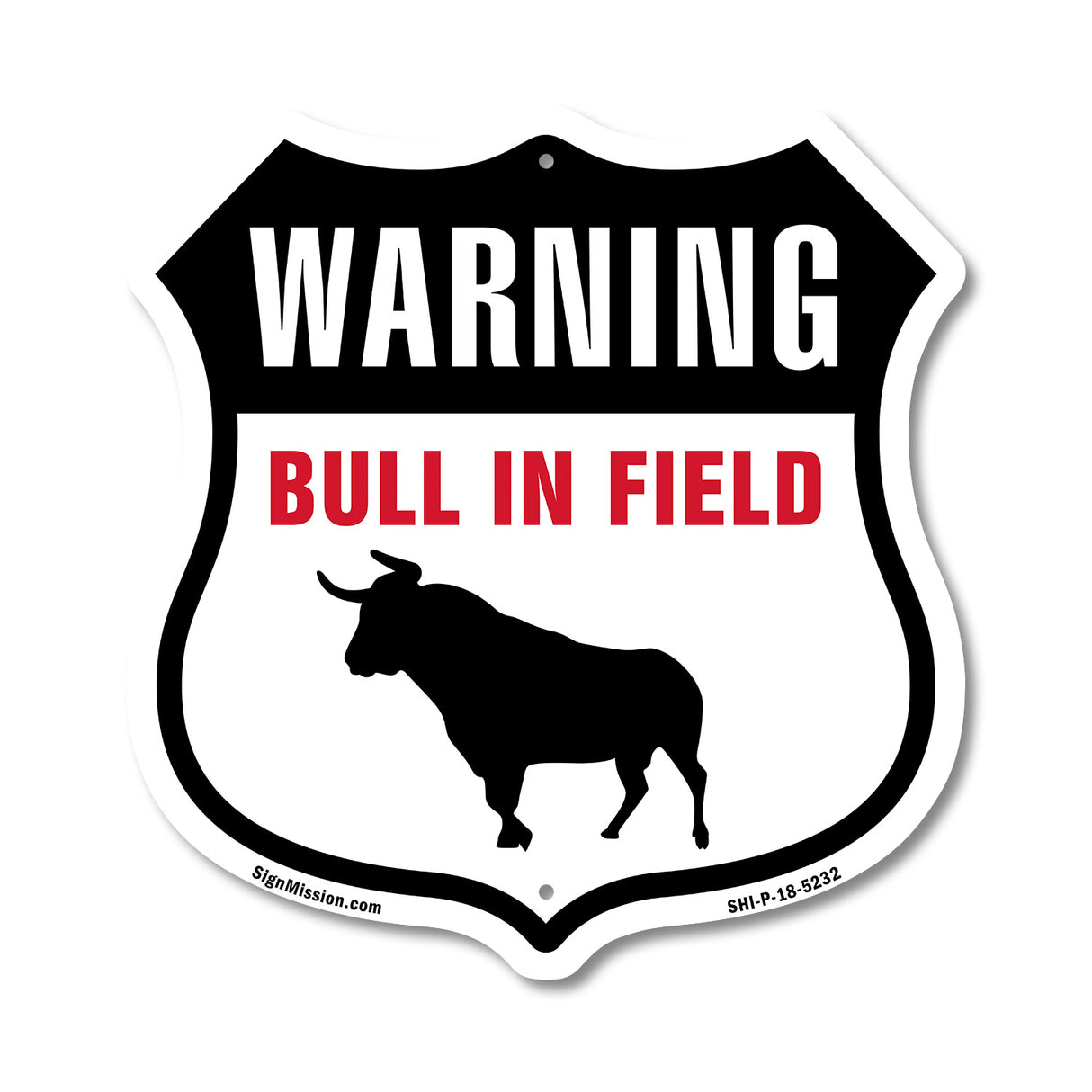 Warning Bull In Field