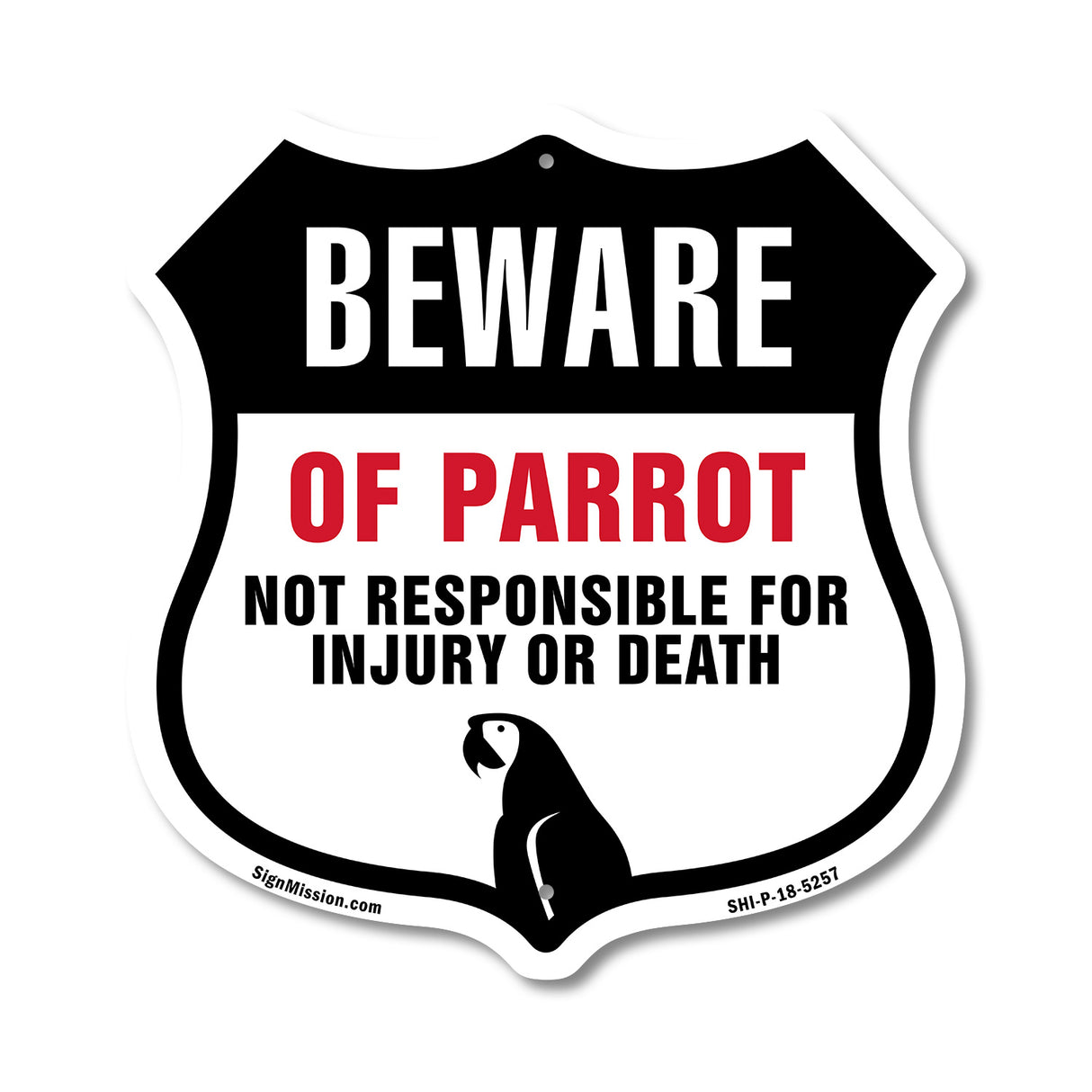 Beware Of Parrot Not Responsible For Injury Or Death