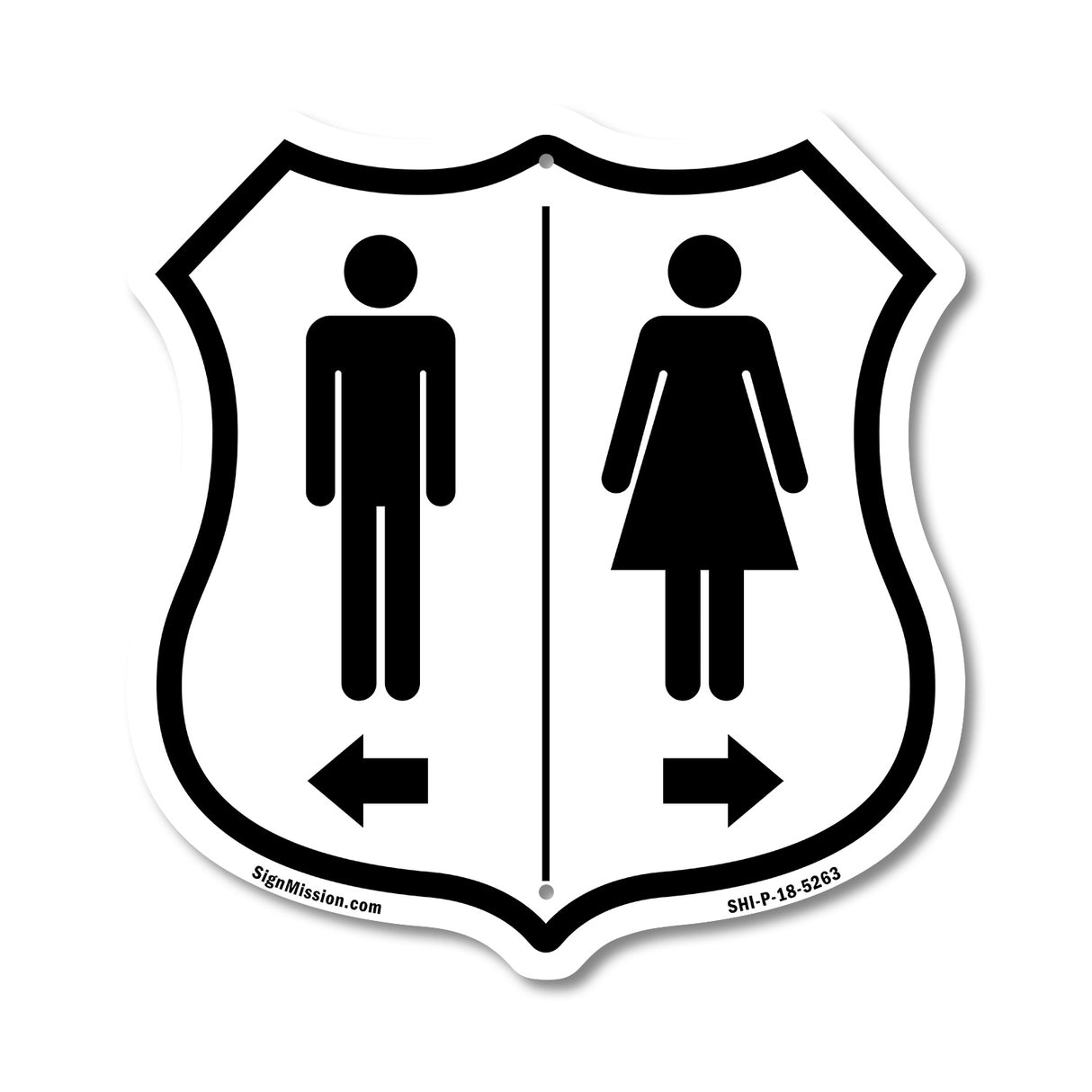 Restroom Women Right Arrow Men Left Arrow