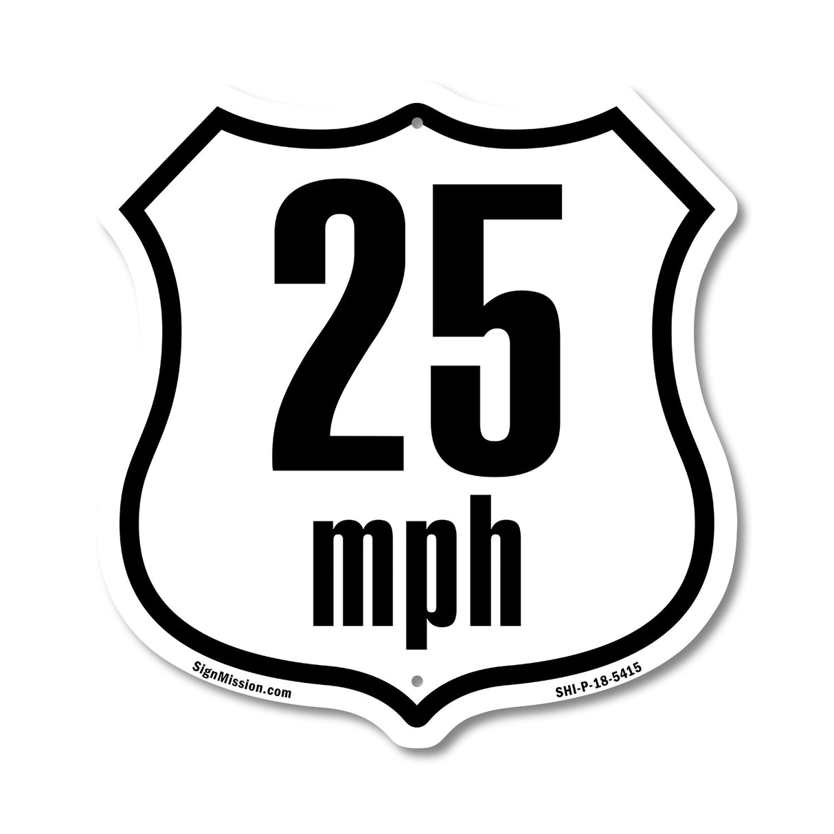 25 MPH Miles Per Hour