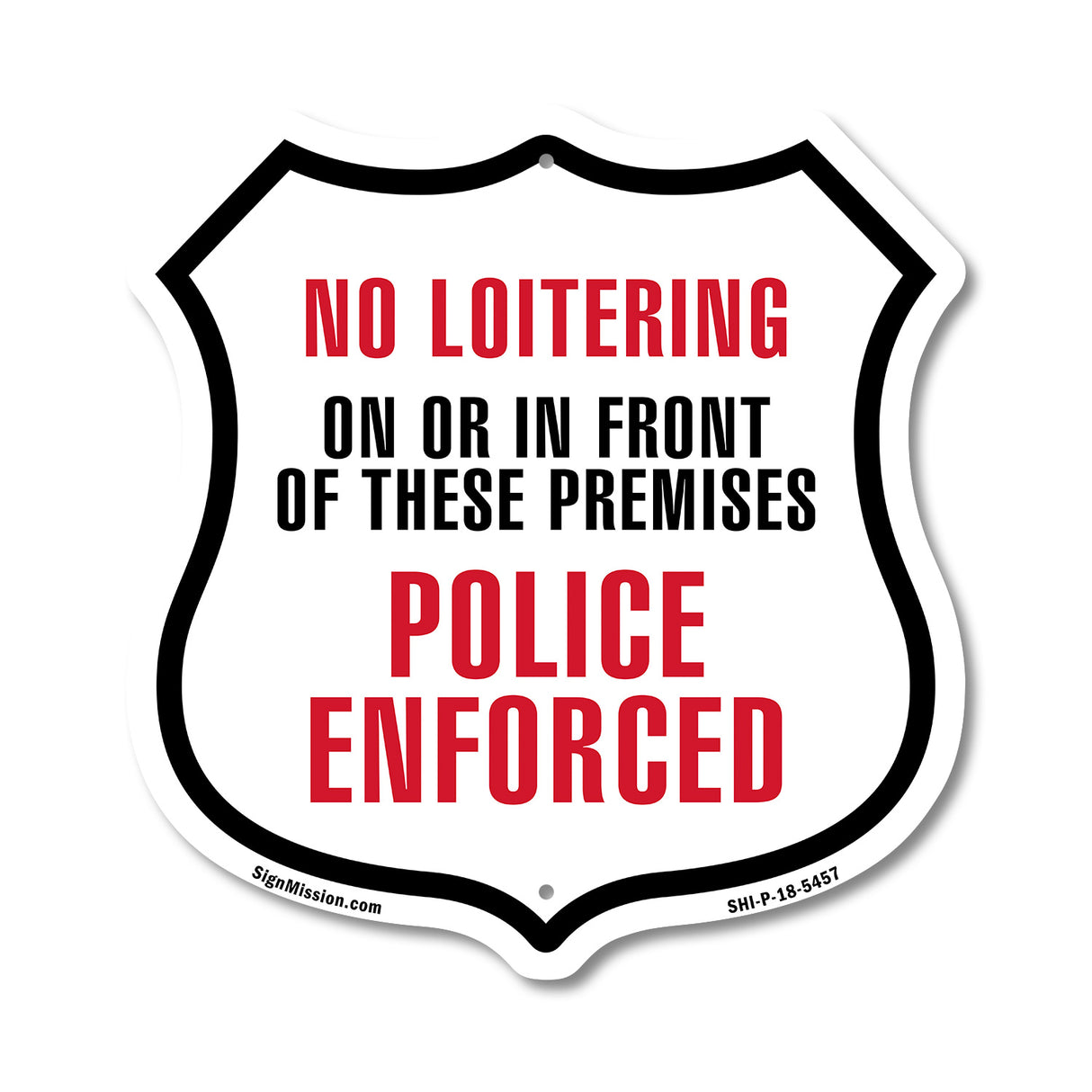 No Loitering On Or In Front Of These Premises Police Enforced