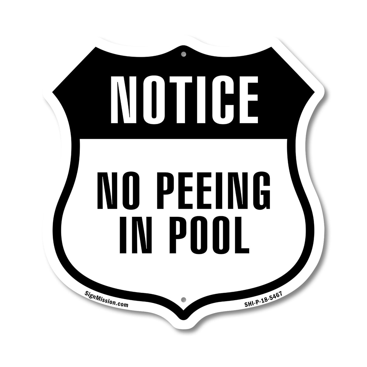 Notice No Peeing In Pool