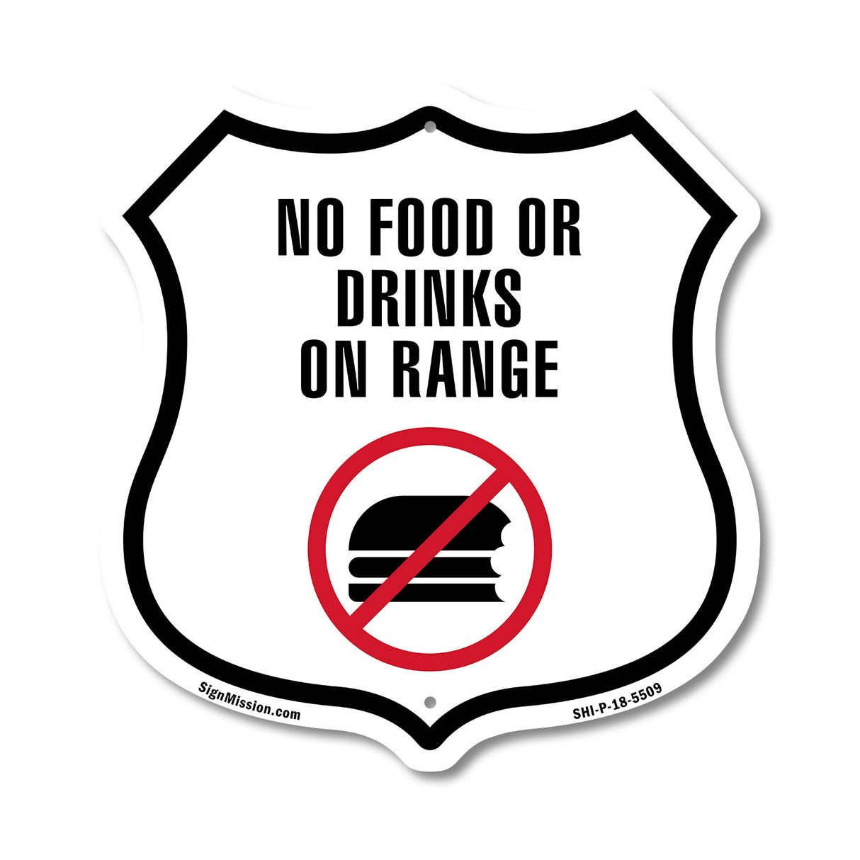 No Food or Drinks on Range