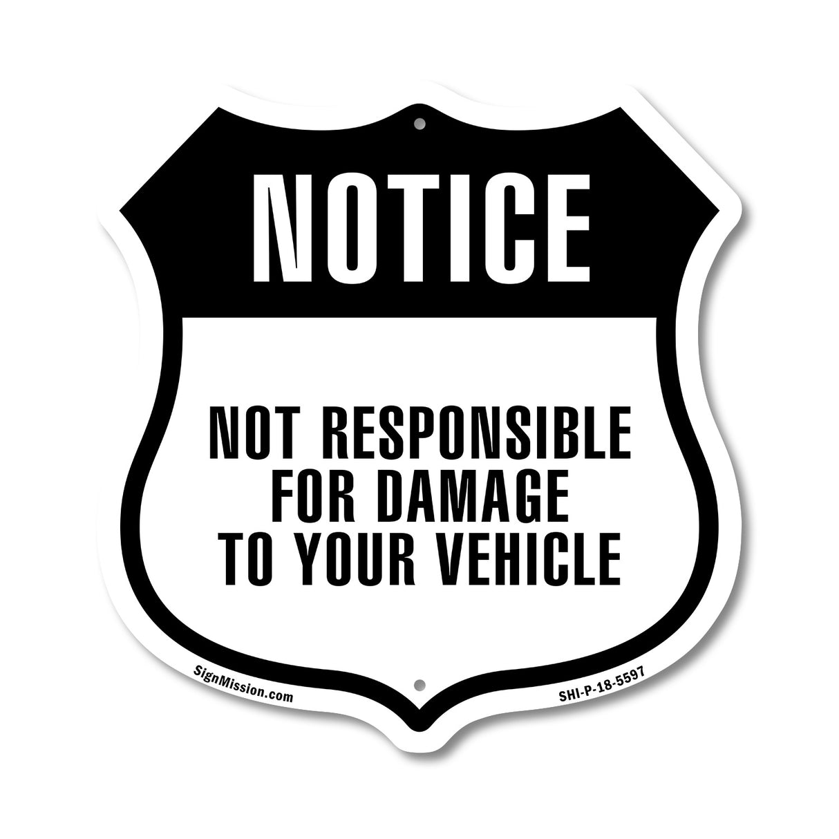 Notice Not Responsible Damage Your Vehicle